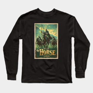 Ride with the Horse Lords - Vintage Travel Poster - Fantasy Long Sleeve T-Shirt